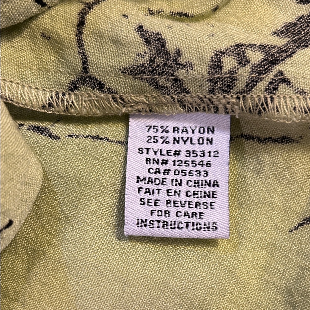 Habitat Olive Green Button-Front Printed Blouse - Picture 6 of 10